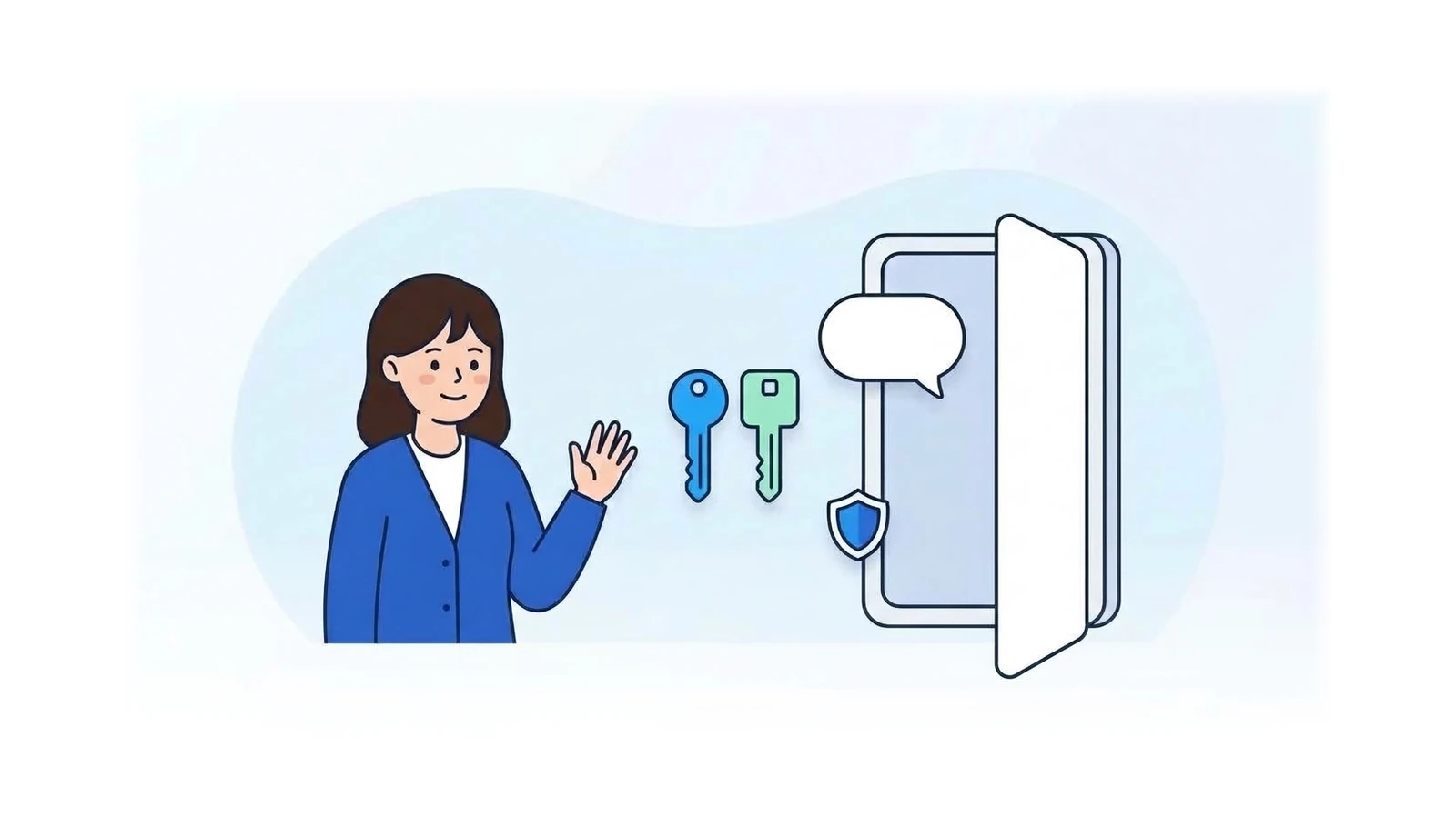연결 수립, 환영 메시지를 기다림에서 멈춤